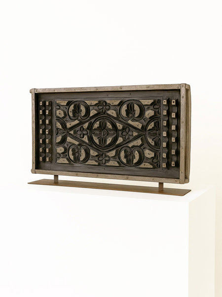 Antique Sand Moulds – Decorative Carved Wooden Panel for Casting Metal Railings