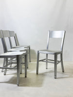 Metal Garden Table & Brushed Aluminium Chairs