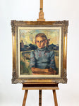 Mid Century Oil on Canvas Portrait of a Female