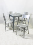 Metal Garden Table & Brushed Aluminium Chairs