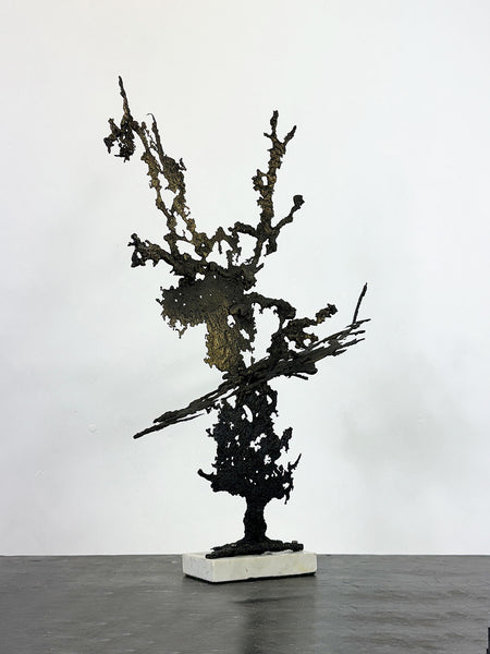 Mid Century Metal Lace Abstract Sculpture