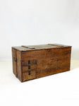 Antique Rustic Wooden Trunk with Drawers