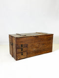 Antique Rustic Wooden Trunk with Drawers