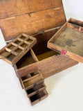 Antique Rustic Wooden Trunk with Drawers