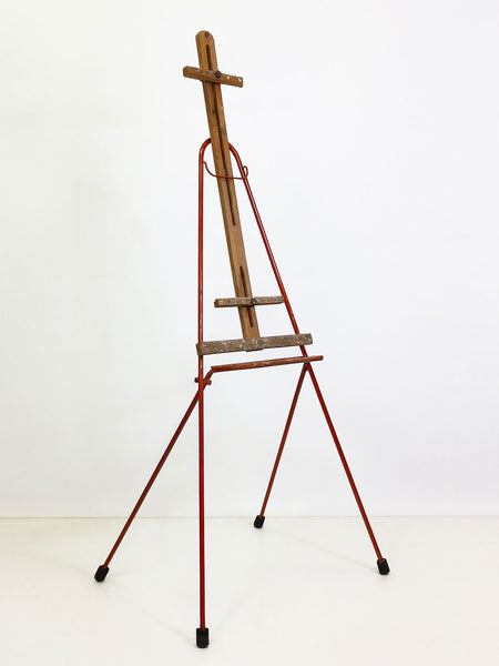Mid Century Wooden & Metal Artist Display Easel
