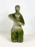 Weathered Abstract Stone Sculpture – Parent & Child Statue