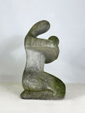 Weathered Abstract Stone Sculpture – Parent & Child Statue
