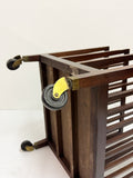 Vintage Mahogany Art Gallery Folio Display Rack Artist Portfolio Storage Trolley on Brass Casters