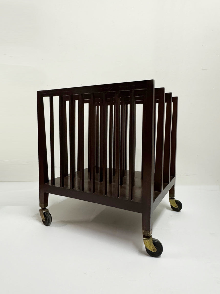 Vintage Mahogany Art Gallery Folio Display Rack Artist Portfolio Stora