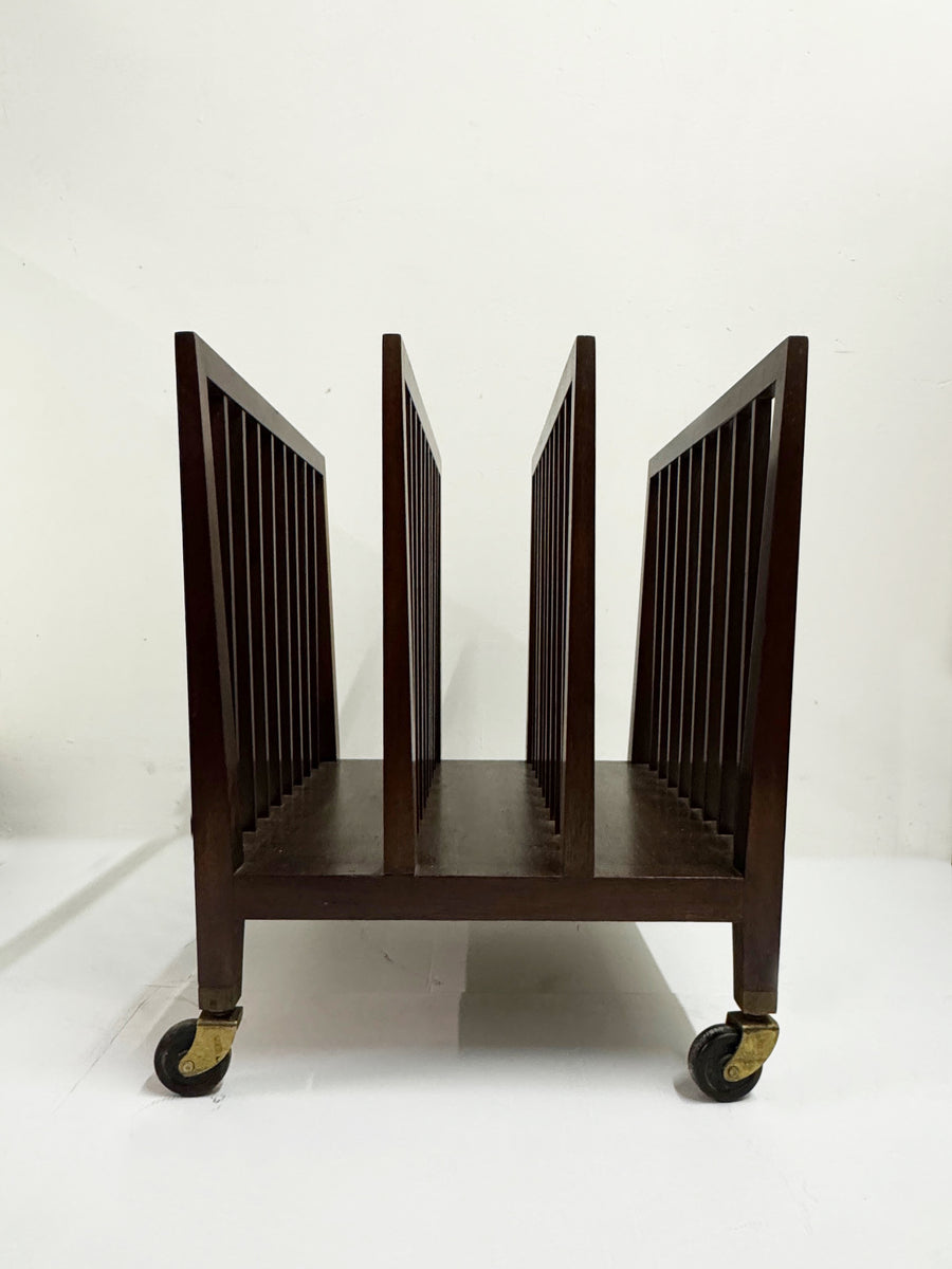 Vintage Mahogany Art Gallery Folio Display Rack Artist Portfolio Stora