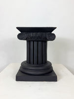 Vintage Black Wooden Display Stand – Table-Top Ionic Column Pedestal