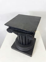 Vintage Black Wooden Display Stand – Table-Top Ionic Column Pedestal