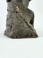 Mid Century Bust Sculpture, Signed L.Yauner