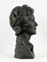Mid Century Bust Sculpture, Signed L.Yauner