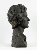 Mid Century Bust Sculpture, Signed L.Yauner