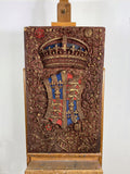 Vintage Heraldic Plaster Royal Coat of Arms & Crown Plaques