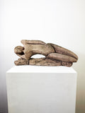 Large Mid-Century Ceramic Reclining Figure Sculpture | Modernist Stoneware, Henry Moore Inspired