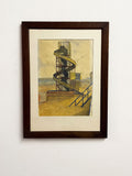 Keith Banks - Vintage Helter Skelter Beach Signed Original Fairground Painting