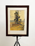 Keith Banks - Vintage Helter Skelter Beach Signed Original Fairground Painting