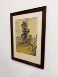 Keith Banks - Vintage Helter Skelter Beach Signed Original Fairground Painting