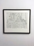 Mid-Century Pair of Signed Keith Banks Fairground Carousel Pencil Drawings