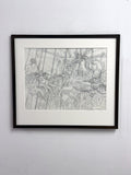 Mid-Century Pair of Signed Keith Banks Fairground Carousel Pencil Drawings
