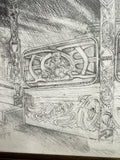 Keith Banks Original Fairground Waltzer Pencil Drawing c.1970s-1980s