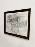 Keith Banks Original Fairground Waltzer Pencil Drawing c.1970s-1980s
