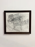 Keith Banks Original Fairground Waltzer Pencil Drawing c.1970s-1980s