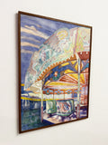 Large Keith Banks Original Fairground Waltzer Watercolour Painting