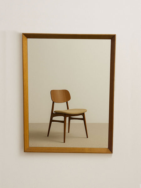 Pair of Mid Century Oak Wedged Mirrors