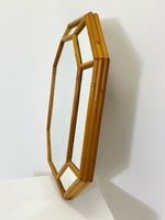 Mid Century Vintage Octagonal Bamboo Mirror