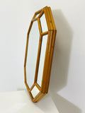 Mid Century Vintage Octagonal Bamboo Mirror