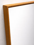 Large Mid Century Solid Oak Wedged Mirror