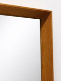 Large Mid Century Solid Oak Wedged Mirror
