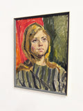 Mid-Century Modern Portrait Oil Painting, Owen Rowley