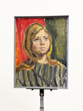 Mid-Century Modern Portrait Oil Painting, Owen Rowley