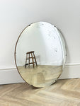 Extra Large Mid Century Frameless Foxed Convex Mirror