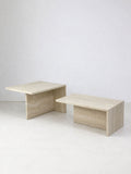 1970's Italian Travertine Tables, Coffee Table or Pair of Side Tables