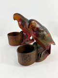 Vintage Chalkware Carnival Prizes – 1930s Parrot & Swan Figurines