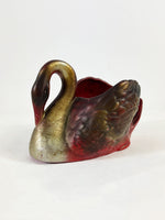 Vintage Chalkware Carnival Prizes – 1930s Parrot & Swan Figurines