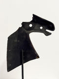 Antique Victorian Iron Horse Head Sculpture c.1900s