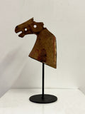 Antique Victorian Iron Horse Head Sculpture c.1900s