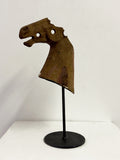 Antique Victorian Iron Horse Head Sculpture c.1900s
