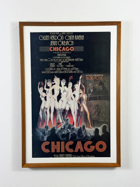 Original 1975 Chicago Broadway Theater Musical Cardstock Poster Window Card