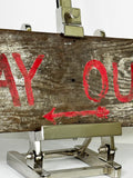 Vintage Hand Painted 'Way Out' Wooden Sign