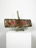 Vintage Hand Painted 'Way Out' Wooden Sign