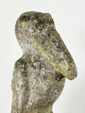 Vintage Weathered Flaking Paint Pelican Garden Statue