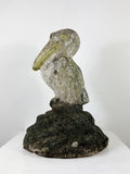 Vintage Weathered Flaking Paint Pelican Garden Statue