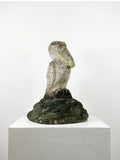 Vintage Weathered Flaking Paint Pelican Garden Statue